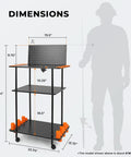 Dimensions of Indoor Fishing Rod Storage Cart For 12 Combos With A 3 Tier Tackle Rack And Peg Wall Built In Line Spooler Mobile Tackle Storage