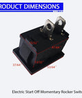 Dimensions of Electric Start Momentary Rocker Switch Replacement For 3500 Watt Inverter Generators Compatible With Predator 3500