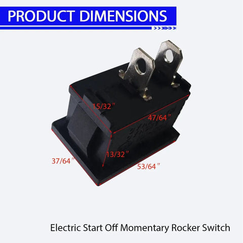 Dimensions of Electric Start Momentary Rocker Switch Replacement For 3500 Watt Inverter Generators Compatible With Predator 3500