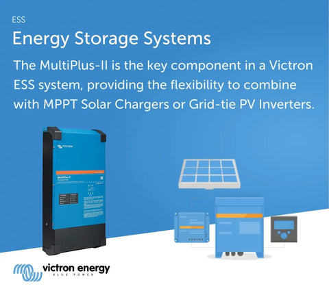 MultiPlus-II 2X Pure Sine Wave Inverter Charger with solar and grid tie PV inverter display