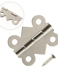 Nickel Plated White Butterfly Cabinet Hinges 180 Degree 48 Pack Dope Retro Decorative Hinges shown with screw detail