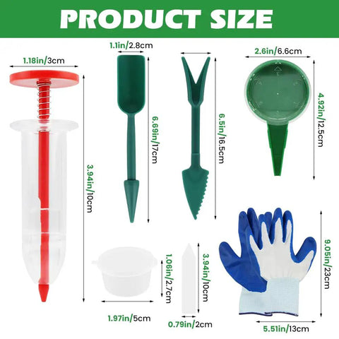 Mini Seed Spreader Set With Gloves 6 Piece Handheld Seed Sower Kit Including Dibber And Trowel For Tiny Seeds Product Dimensions