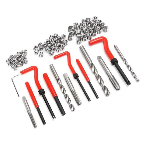88 Piece Thread Repair Kit For M6 M8 M10 Threads Pro Grade Heavy Duty Steel Alloy Insert Tool Set with taps and drills