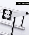 Close-up of Two Towel Rack With Dual Bars And A 20 Inch Shelf For Bathroom Wall Mount In Rustproof SUS304 Stainless Steel Brushed Finish