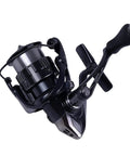 Interchangeable Handle Fishing Reel With Metal Chainring For Beginners And Pros Black C3000MHG Series close-up view
