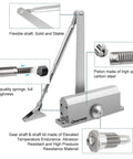 Silent Glide Hydraulic Door Closer Delivers Featherlight Soft Close Every Time with flexible shaft and high quality springs.