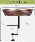 Product dimensions of Badass Deck Mounted Metal Bird Bath For Your Backyard Folks With Detachable 12 Inch Birdbath Bowl.
