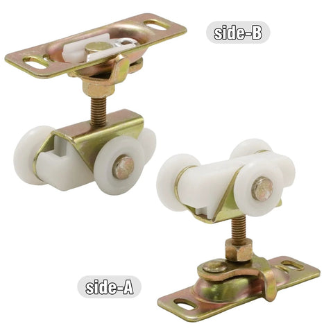 Sliding Pocket Door Rollers Assembly, 2 Pack Top Hanger Replacement Kit For Johnson Bypass Closet Doors, Three Quarter Inch Roller Wheels Fit Doors From One And Three Eighths Inches Thick, Smooth Quiet Operation, Durable Hardware