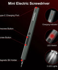 75 In 1 Mini Electric Screwdriver Set With 71 Magnetic S2 Bits USB Rechargeable 3 LED Lights Magnetic Bit Holder Compact Repair Kit diagram