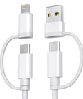 4 In 1 USB C Charger Cable With USB C To USB C And Lightning Adapters, 60W Fast Charging, 6.6Ft Universal Multi Charging Cord