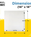 Dimensions of Slick 14X14 Flush Mount Abs Access Panel With Uv Stabilized Drywall Cover, showing 14x14 inch size.