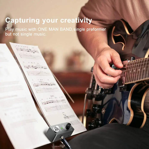 Guitarist using Guitar Looper Pedal With 5 Minute Loop Time Ultra Compact Aluminum Build Dope 24-Bit Uncompressed Audio
