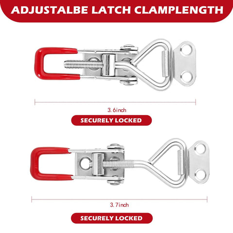 Beefy Heavy Duty Toggle Latch Clamp Set 6 Pack 330 Pound Capacity Zinc Plated Steel Quick Release Adjustable Closure
