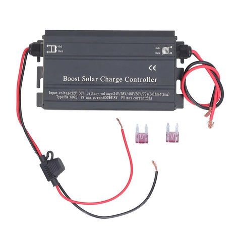 Big Time Mppt Solar Charge Controller Kicking Out Knockout Output At 600W with connectors and fuses for EV charging.