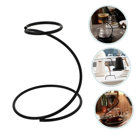 Kick Up Your Morning Brew Game With This Slick Two Piece Coffee Dripper Stand. Black metal stand for pour over setups.