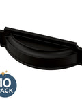 Matte Black Cabinet Handles Set Of 10 Notched Backplate Drawer Pulls For Kitchen Cabinets And Dressers Three Inch Or Three And Three Quarter Inch