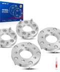 One Inch Thick Wheel Adapters Lug Centric Bolt Pattern Converter For 5x4.5 To 5x5.5 Hub Setup with four aluminum spacers.
