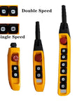 Rainproof Hoist Push Button Switch For Crane Control Ready To Go Weatherproof Push Button With Durable Plastic Housing Fits TNHA1 61FS 62FS 63FS 61F Single Speed, yellow crane pendant switch