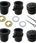 Front Wheel Bearing Rebuild Kit For Cub Cadet Craftsman MTD Ryobi Troy Bilt LTX 1045 1046 And EZ Stow Mini Rider Series Wear Resistant New Replacement, black bushings, washers, cotter pins, and hub caps