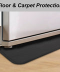 Heavy Duty Fridge Drip Pan And Leak Catcher Mat To Shield Floors From Watery Messes And Keep Your Place Bone Dry Non Slip Silicone Appliance Mat For Washer Or Freezer In Tough Black under refrigerator on hardwood floor.