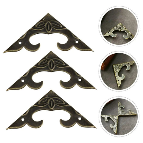 Antique Iron Triangle Corner Guards Set 20 Pcs For Furniture Wooden Boxes Tool Chests And Memorabilia Boxes Retro Edge Protectors