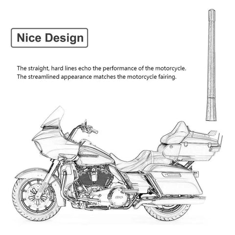 Sketch of a motorcycle with a 7 Inch Short Motorcycle Antenna Replacement For Harley Davidson Touring Electra Glide Ultra Classic 1989 2025