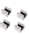 2 Pack Linear Motion Bearing Slides For CNC And 3D Printer Parts Length 10 To 25 Mm SCS10UU To SCS25UU Pro Grade Precision Rails For Smooth Motion And Durable Performance SBR10UU Compatible, four metal bearing blocks