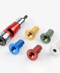 Heavy Duty Drill Mount Wire Strippers Adjustable Cable Peeler For Fast Copper And Aluminum Insulation Removal No Sweat Power Drill Compatible tool set with colorful attachments.