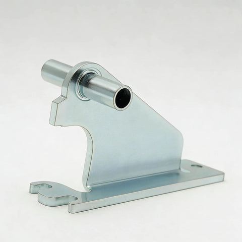 Center Door Hinge Replacement For Refrigerators OEM WP2254618 in steel, side view, showing durable construction and design