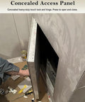 Heavy Duty Aluminum Access Panel With Smooth Finger Slide Drywall Cover For Plumbing And Electrical Service Doors Slick Invisible Attic Plate Solid Welded Frame 80 X 200 Cm shown with concealed touch lock and hinge.