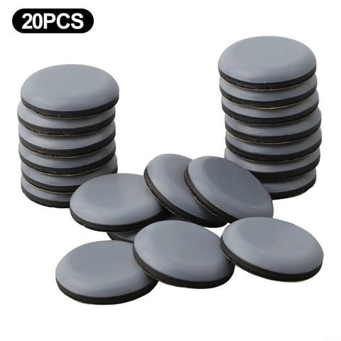 Stack of 20 Heavy Duty Furniture Sliders with 30mm PTFE Glides for chairs, sofas, beds, and dining tables on wood and carpet