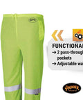 Straight Up The Ultimate High Visibility Reflective Safety Pants For Men And Women Featuring Cool Airflow Mesh for breathable comfort.