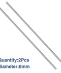 Two Pack 6mm x 250mm Linear Motion Rod Shaft Guide For DIY Craft Tools, Handy Steel Rail For 3D Printers, CNC Machines, Auto Machinery And Precise Motion Applications, 2 steel rods