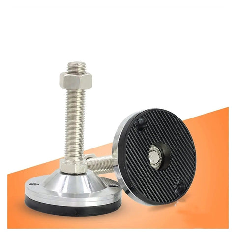 Heavy Duty Adjustable Leveling Feet With Shock Absorbing Rubber Base, M16 Thread Machine Mounts close-up view showing design and material.