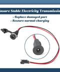 DC5521 Electric Bicycle Charging Port Replacement for Jetson Bolt Pro, 42V 5A, sealed with power connector and red-black wires