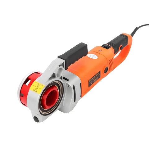 Boss Level Electric Pipe Threader Chugging 2300 Watts With Six Tough Dies Matching One Half To Two Inch Pipes, ergonomic design.