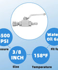 2-pack stainless steel pressure washer ball valve kit with 3/8 in quick disconnect for 4500 PSI
