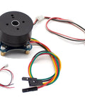 2804 Hollow Shaft Outrunner Dope Brushless DC Motor With AS5600 Encoder Kit showing wires and connections