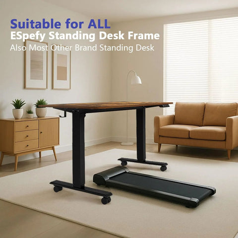 Lockable Caster Wheels For Standing Desk Replacement Castors Set Of 4 With M8 Stem Nylon Threaded Swivel Casters For Height Adjustable Table Base And Frame Sit To Stand Desks Easy To Install With Included Wrench Tool on standing desk in living room.