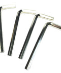 Four Piece One Quarter Inch Allen Wrench Set With Long Arm L Shaped Hex Keys, 3.54 Inch Long Arm And 1.38 Inch Short Arm, Chrome Vanadium Steel
