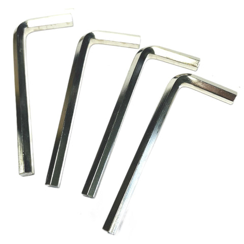 Four Piece One Quarter Inch Allen Wrench Set With Long Arm L Shaped Hex Keys, 3.54 Inch Long Arm And 1.38 Inch Short Arm, Chrome Vanadium Steel