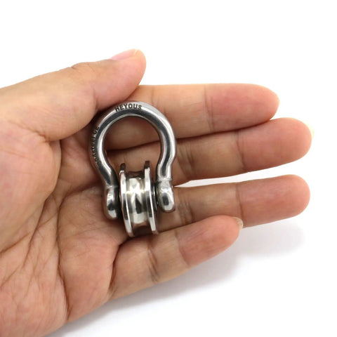 Detachable U Shaped Pulley Small Size With Short Screw Groove Wheel Track Fixed Pulley For Wire Rope Traction In Small Crane Salvage Systems Built Tough Durable 304 Stainless Steel High Load Bearing Capacity, hand-held