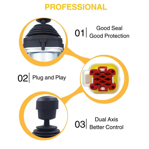Industrial Grade Dual Axis Lift And Swing Joystick For Jlg Boom Machines Delivering Dead Straight Swap Wiring And Boss Tough Precision Switch Fits 18rs 600s Series