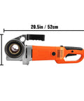 Handheld Electric Pipe Threader 2300W 110V Copper Motor Built To Rock With Carbon Steel Die Heads Half To One Inch, side view with dimensions.