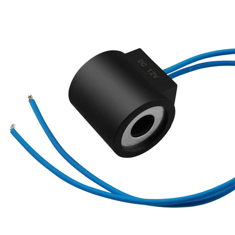 12V 16W Solenoid Valve Coil For Hydraulic Power Unit Lift Dump, One Half Inch Hole, Dual Wire Leads, Heavy Duty Industrial Grade