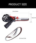 Tough As Nails Angled Grinder With 50mm Sanding Belt And M10 Interface Adjustable Speed Dial, measuring 25cm long with sanding belt.