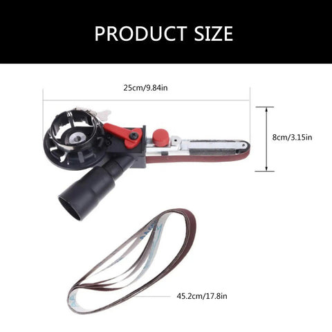 Tough As Nails Angled Grinder With 50mm Sanding Belt And M10 Interface Adjustable Speed Dial, measuring 25cm long with sanding belt.