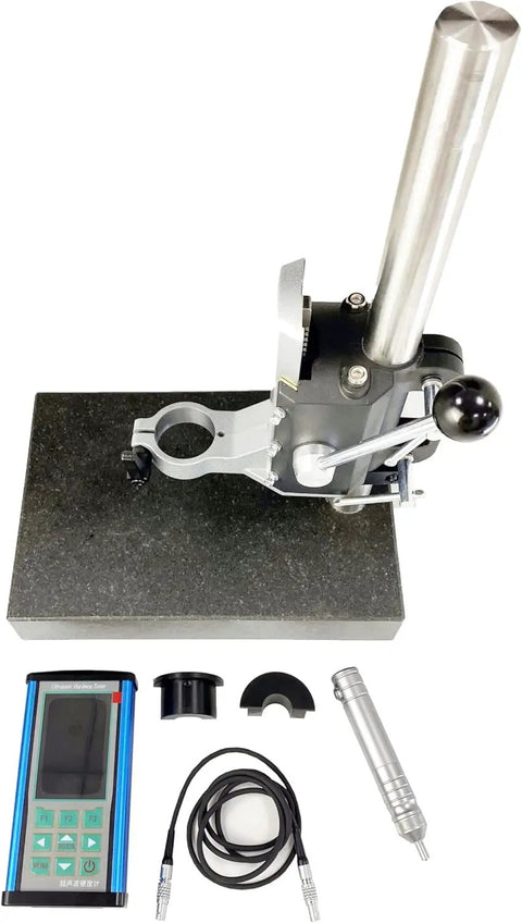 Portable Ultrasonic Hardness Tester With Test Stand And Heavy Gauge Probe, compact design with essential testing components.