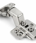 Close-up of nickel 20 Pack Inset Frameless Soft Close Cabinet Hinges With Screws 110 Degree 3D Adjustable Clip On Concealed European Hinges