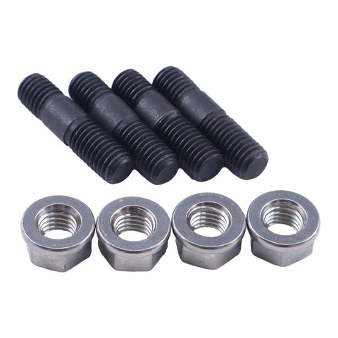 Turbo Mounting Studs And Nuts 3818823 3818824 For Cummins 5 9L And 6 7L Engines In Dodge Ram Trucks From 1989 Through 2007, front view.